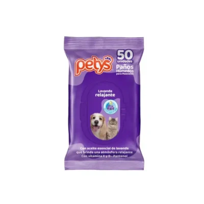 PETYS PAÑITOS HUMEDOS AROMA LAVANDA x 50 UNDS