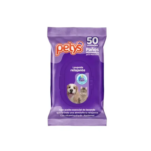 PETYS PAÑITOS HUMEDOS AROMA LAVANDA x 50 UNDS