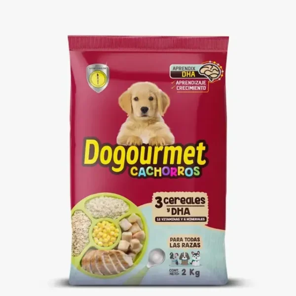 12 DOGOURMET CACHORROS 3 CEREALES Y DHA X 25KG