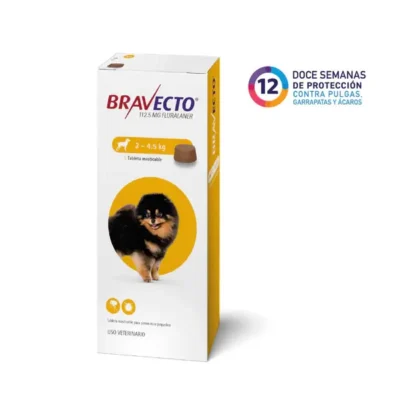 BRAVECTO 12 SEMANAS DE 2 A 4,5KG