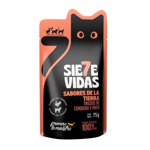 7 VIDAS POUCH TROZOS HUMEDOS SABORES DE LA TIERRA X 85GR